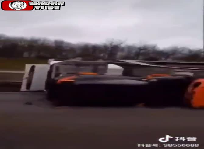 Video :Things don't always go as planned when transporting a fancy automobile!